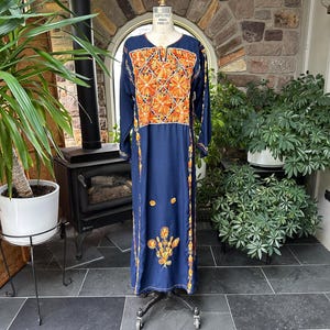 Navy Blue and Orange Dress - Etsy Navy Blue and Orange Dress - Etsy