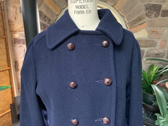 Vintage s Mackintosh Authentic Navy Blue Wool Peacoat   Etsy