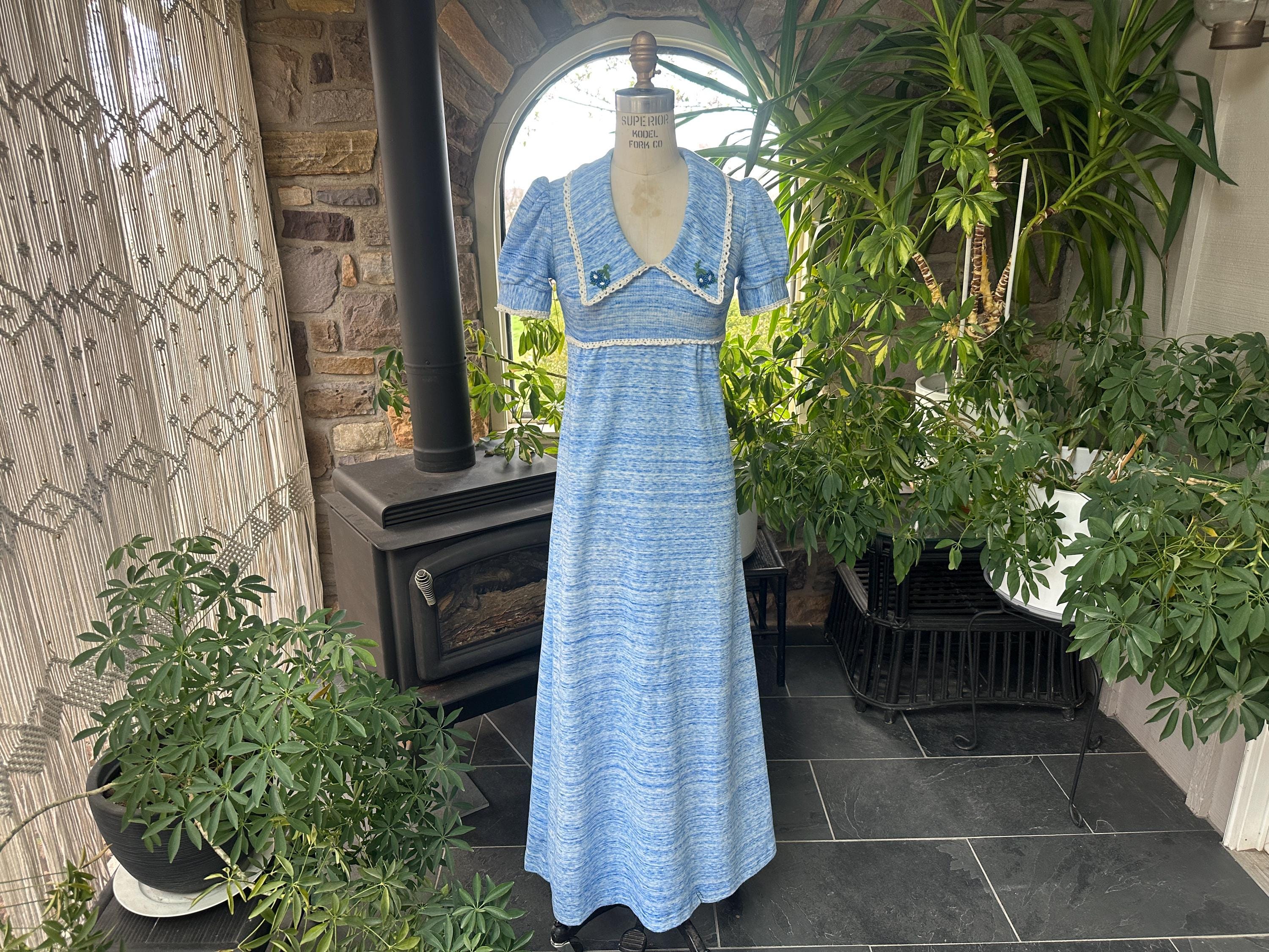 Light Blue Empire Maxi Dress - Etsy