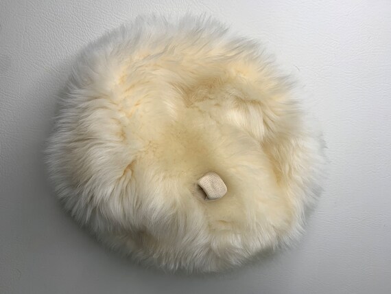 Vintage 1960s Ivory Sheepskin Hat Made in Italy, … - image 9