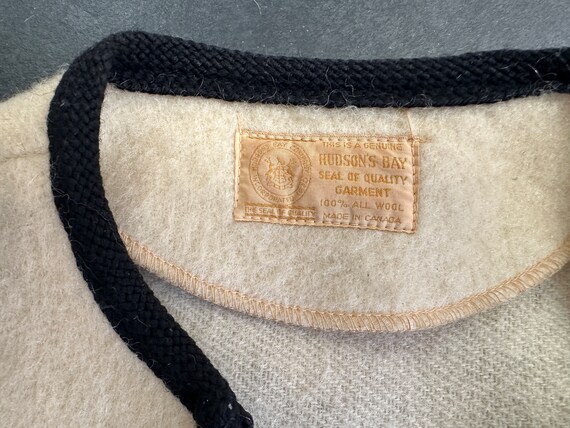 Vintage 1960s Ivory Striped Hudson Bay Wool Jacket Made in