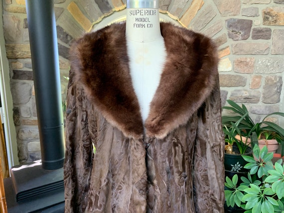 Vintage 1960s Brown "Pony Hair" Cowhide Fur Coat … - image 2