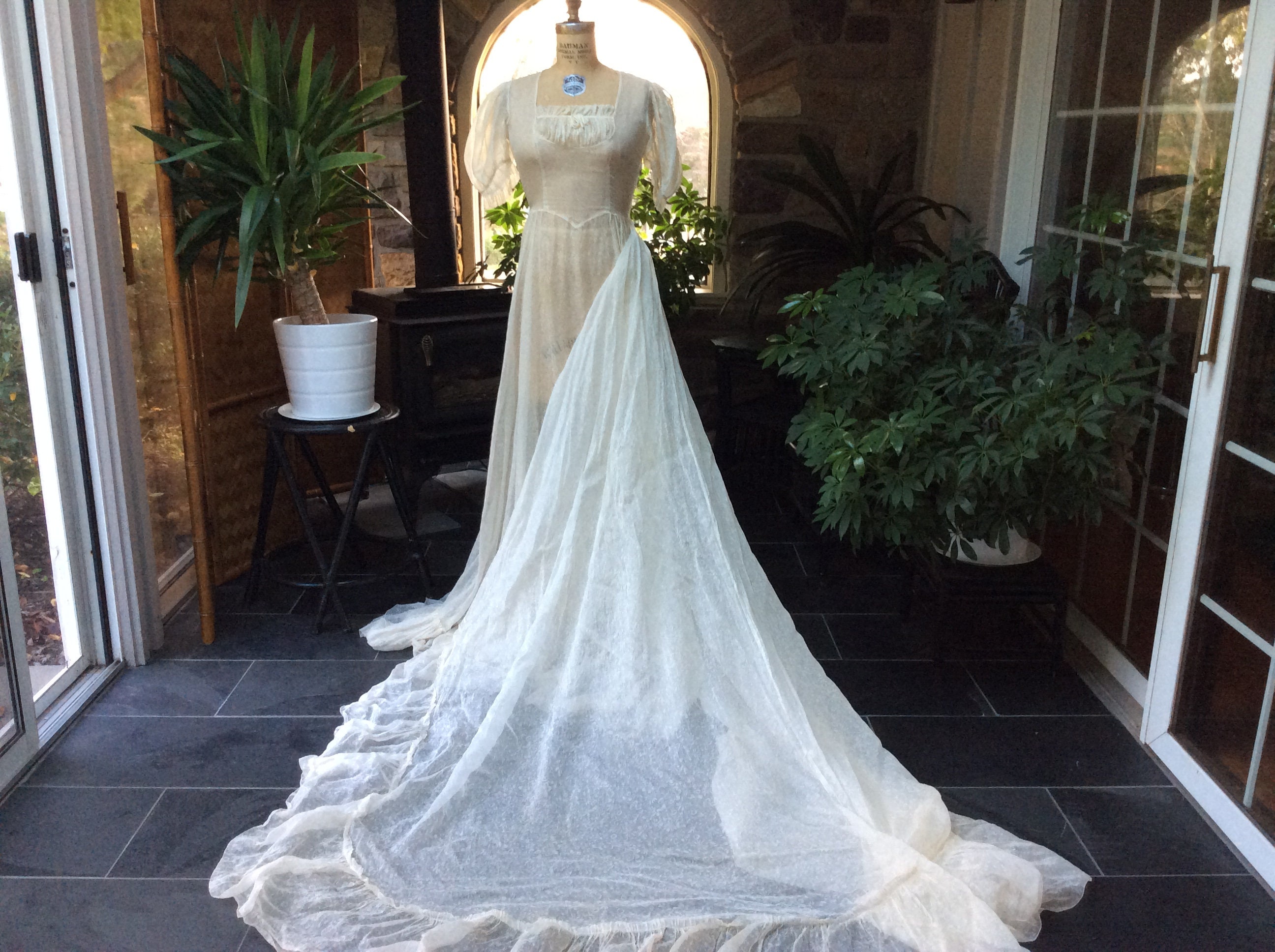 peasant style wedding dress