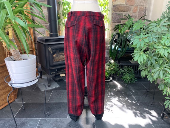 Vintage 1950s Woolrich Red Black Buffalo Plaid Hu… - image 6