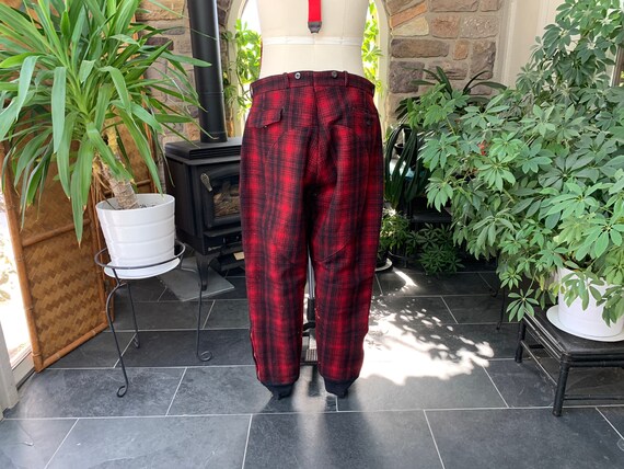 Vintage 1950s Woolrich Buffalo Red Black Plaid Hu… - image 7