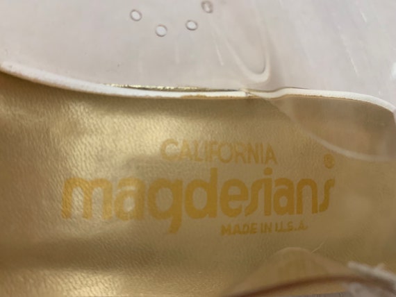 Vintage 1970s California Magdesians White Leather… - image 8