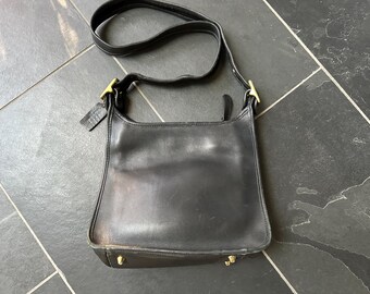 Vintage COACH Black Leather Handbag 9966 Legacy Shoulder Bag