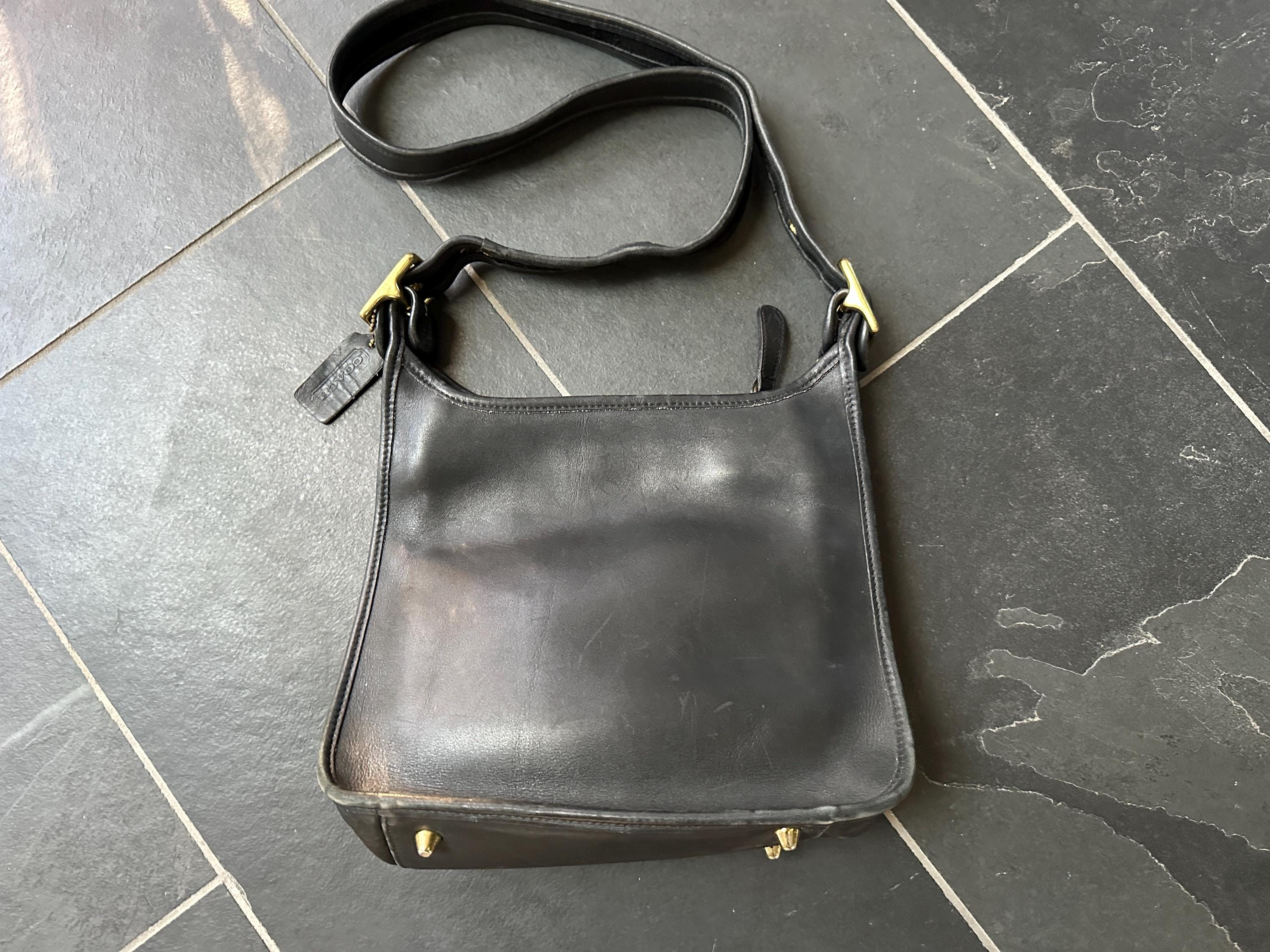 Vintage COACH Black Leather Handbag 9966 Legacy Shoulder Bag