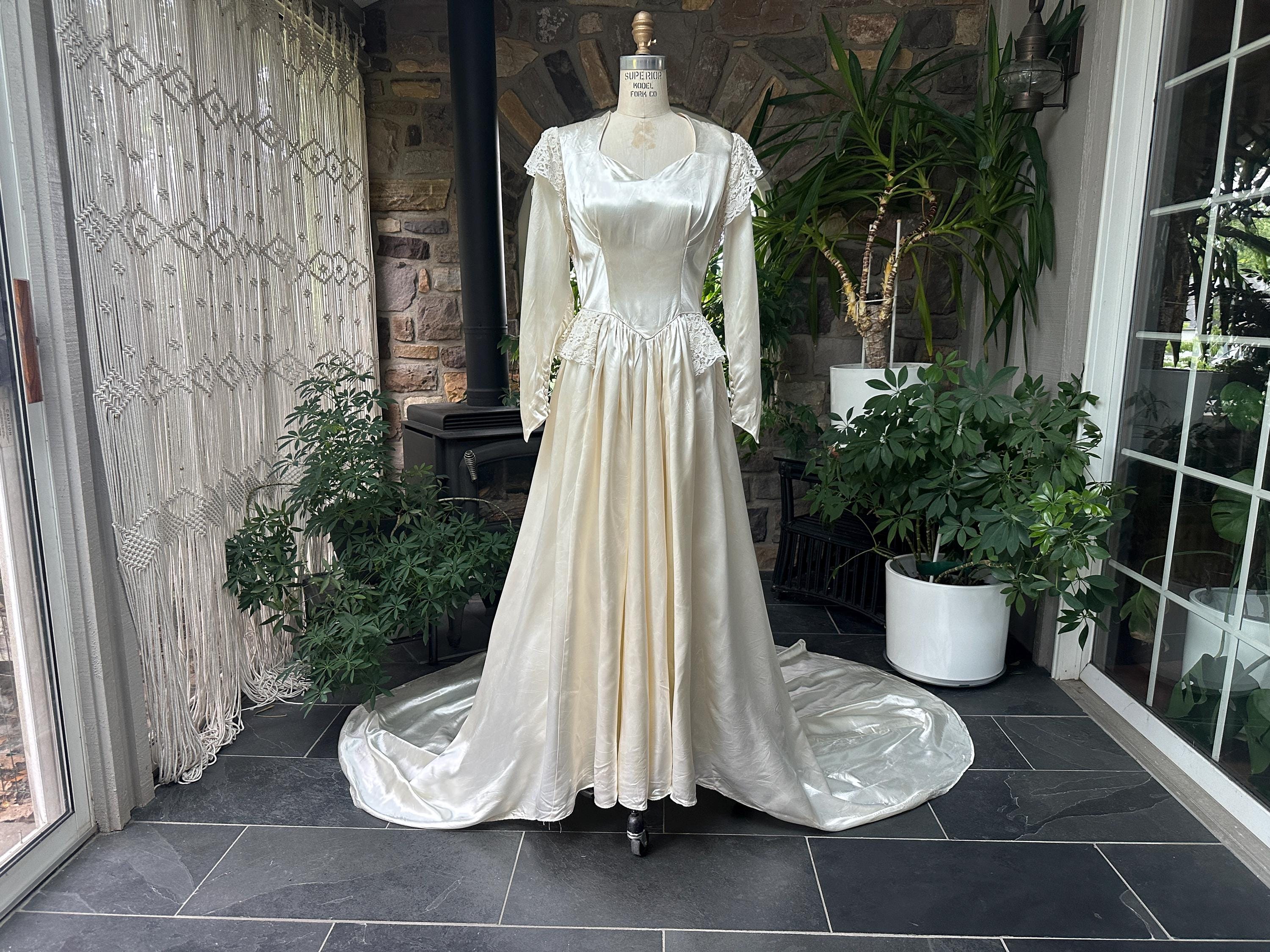 40s フランスヴィンテージ ドレス ワンピース ウェディング vintage 
