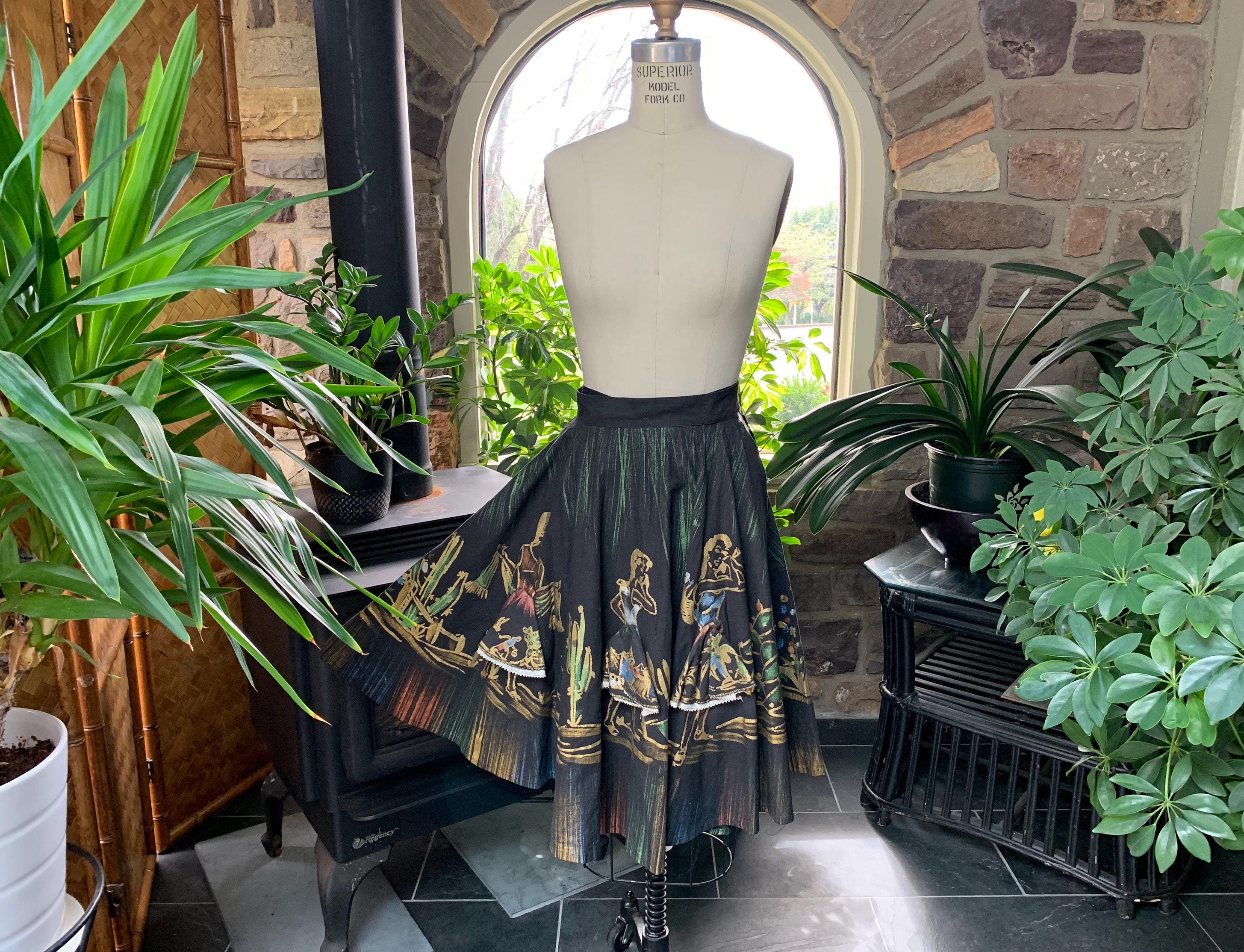 50s Skirt Black Velvet Circle Skirt Velvet 1950s Full Circle Skirt