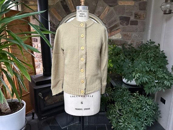 Vintage 1950s Beige Cardigan Sweater Garland, Heavyweight Vintage 1950s Beige Cardigan Sweater Garland, Heavyweight