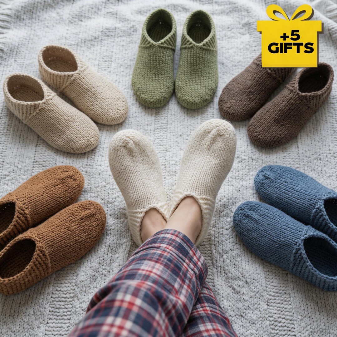 Slipper Knitting Pattern – Beginner-friendly Sailor Slippers, Felted ...