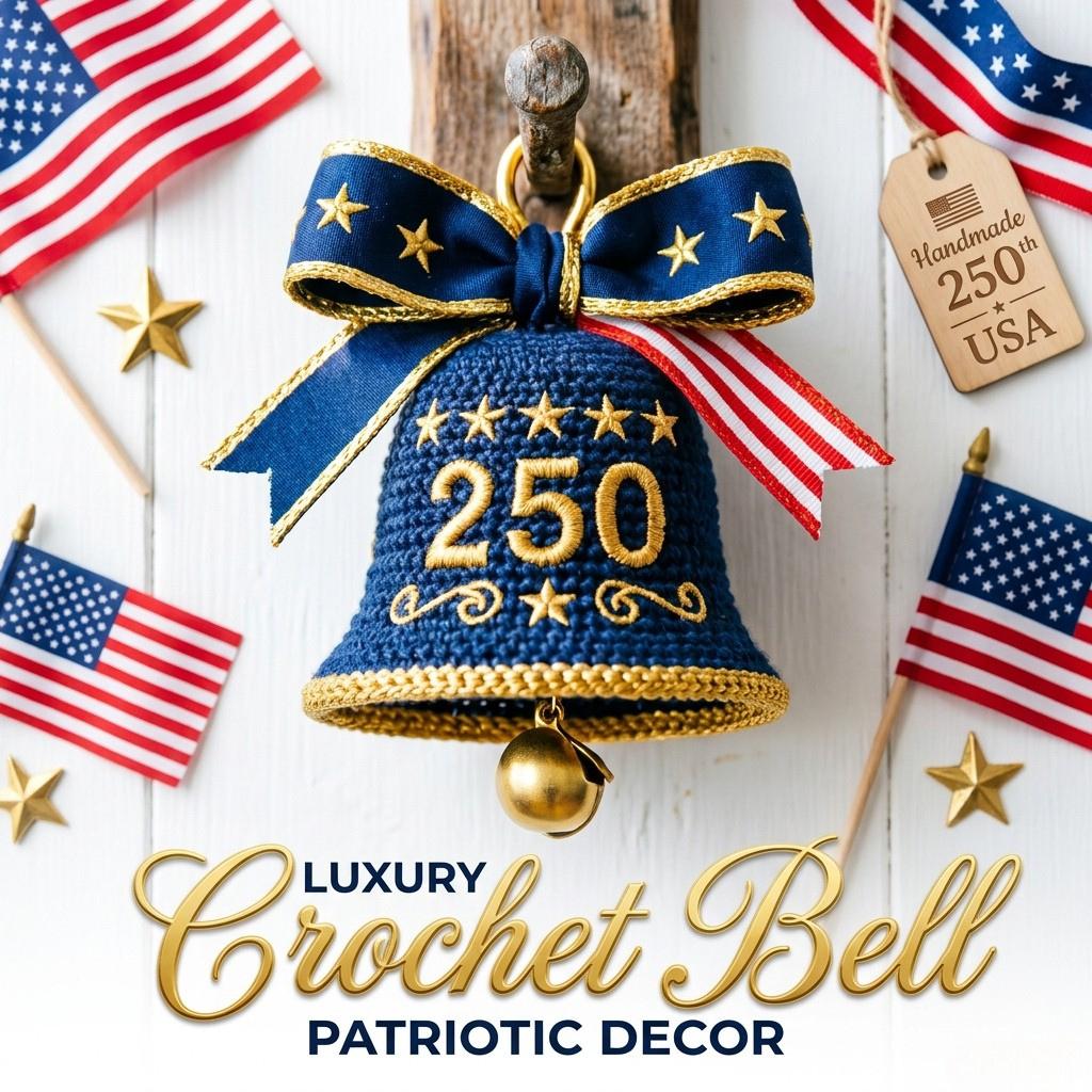 Patriotic Crochet Bell Ornament Pattern