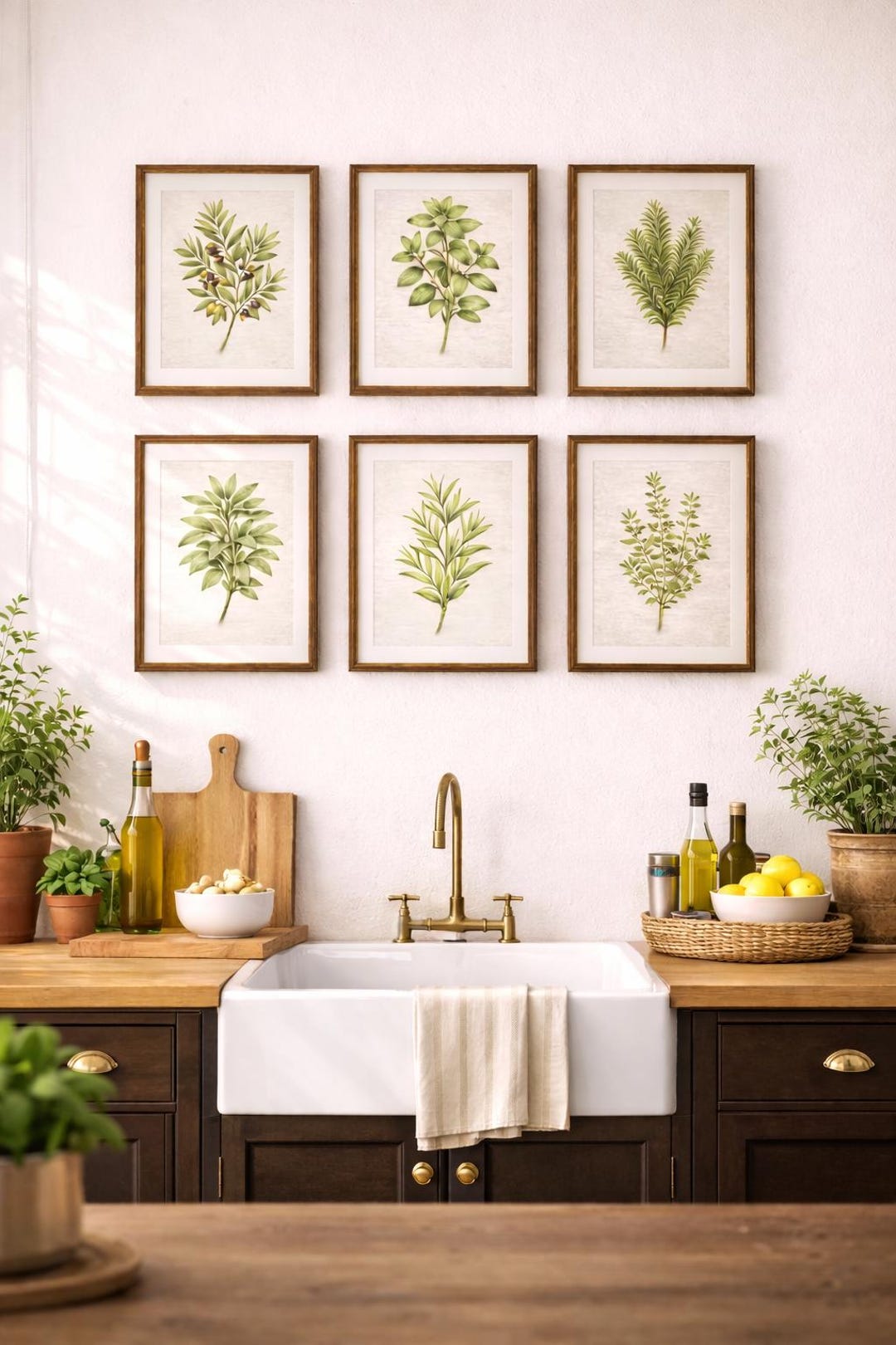 Botanical Herb Wall Art Set Digital Print | Kitchen Botanical Decor - Etsy