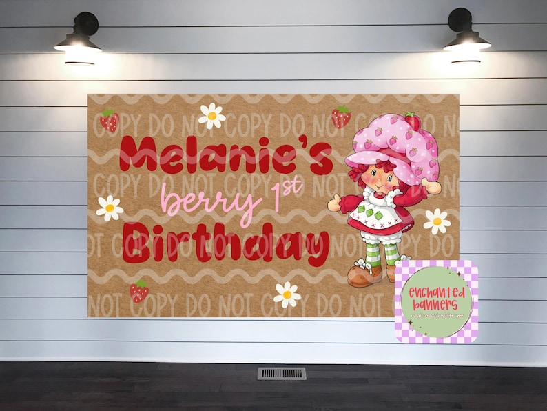 Strawberry Birthday Banner Template | Editable Canva Template image 2