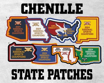 Vollständige Anpassung Chenille State & USA Custom Letterman Jacket Patch