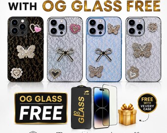 iPhone-Schutzhülle | Luxuriöse Handyhülle mit Schmucksteinen | Schutzhülle & gratis Displayschutzglas | Für alle iPhone-Modelle für Damen