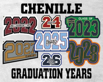 Chenille Abschlussfeier Jahresabzeichen, Custom Letterman Jacket Nummer