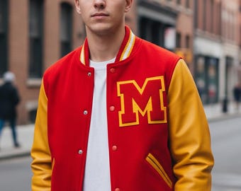 MJ Thriller Letterman Jacke – Michael Jackson Varsity Bomber | Halloween Kostüm Jacke | Geschenk für Ihn