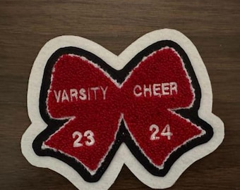Cheer Bow Custom Gestickte Aufnäher für Letterman Jacken Taschen Personalisiertes Farbdesign