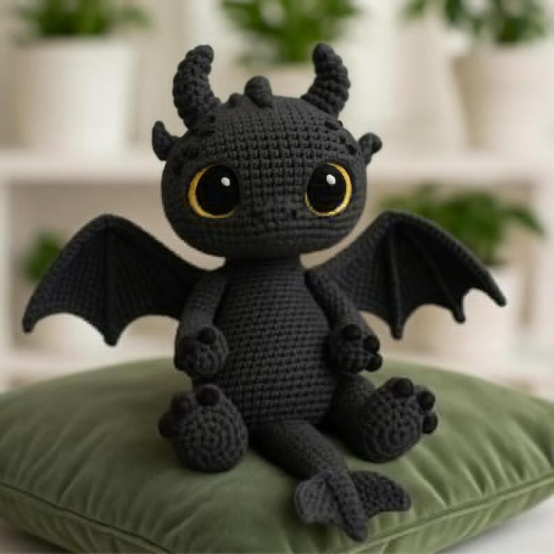 Toothless Crochet Pattern: Night Fury Plush Toy (pdf download) - Etsy