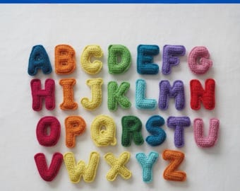 Patrón de crochet del alfabeto: Tutorial de bricolaje de peluche amigurumi ABC (archivo PDF)