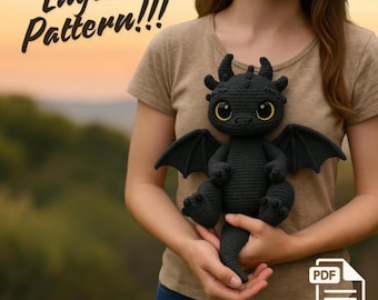 Patrón de ganchillo de Desdentado: Peluche de Furia Nocturna (Descarga en PDF)