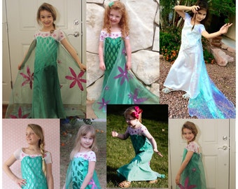 Frozen Fever Elsa Inspired Dress PDF Sewing Pattern, Sizes 4-12
