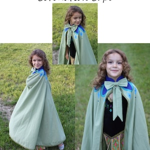 Frozen Princess Anna Inspired Coronation Cape PDF Pattern, Sizes 4-12 image 1