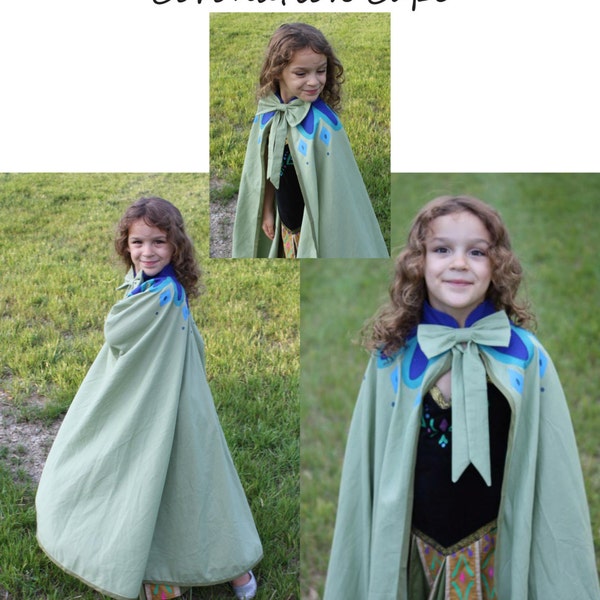 Frozen Princess Anna Inspired Coronation Cape PDF Pattern, Tailles 4-12