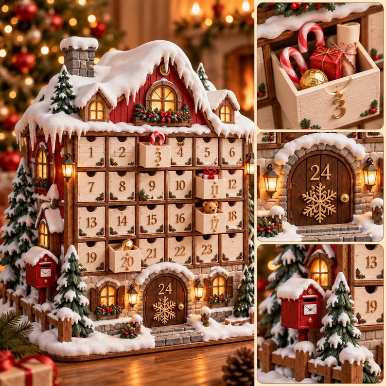 Christmas Countdown Calendar STL File | Advent Calendar Box 3D Print ...
