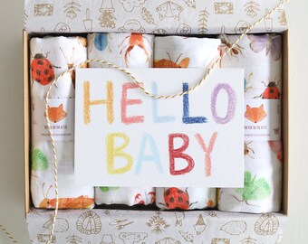 Baby Gift Box Muslin Squares New Baby Gift Luxury Baby Gift Box