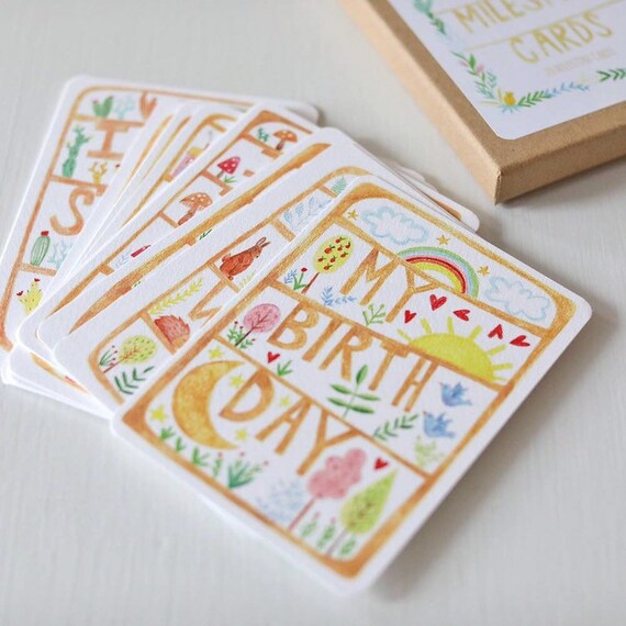 baby milestone cards etsy