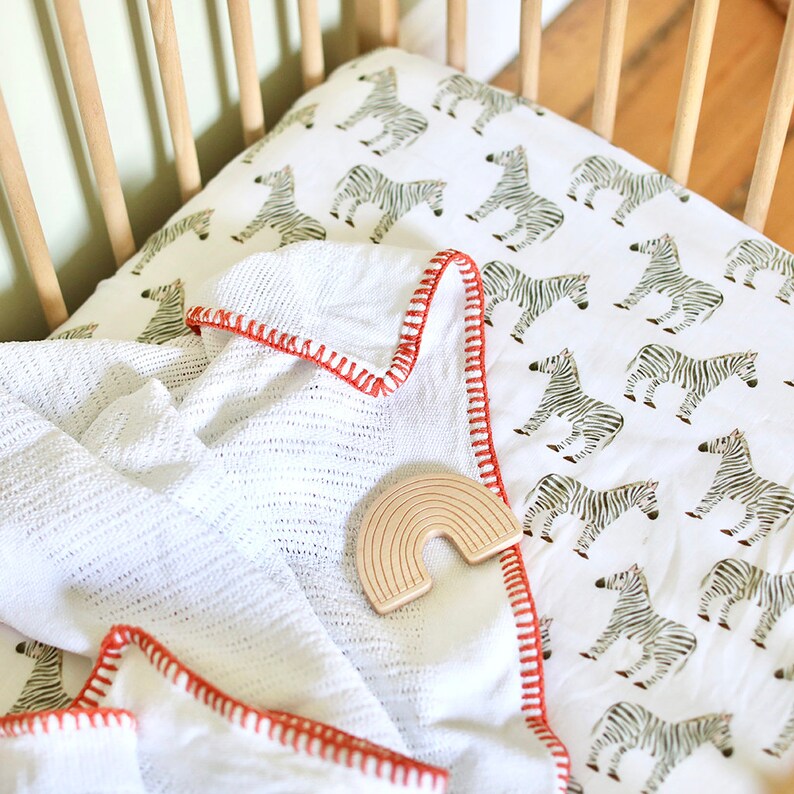 Zebra Muslin Fitted Cot Sheet Safari Jungle Nursery Etsy
