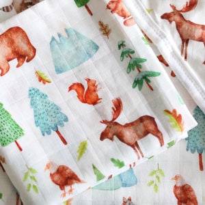 Mountain Life Muslin Squares Burp Cloths Muslins Mountain Animals image 3