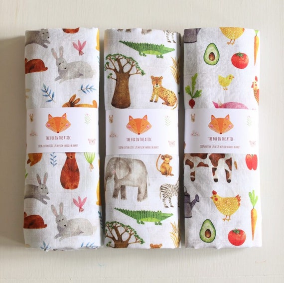 etsy muslin swaddle