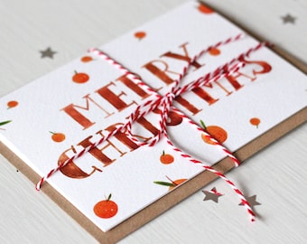 Merry Christmas Oranges Greeting Card