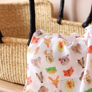 Muslin Swaddle Blanket Animals Swaddle Wrap