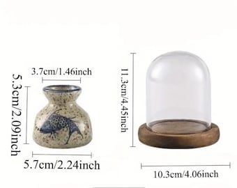 Ceramic toothpick holder with glass fish cover kitchen decor