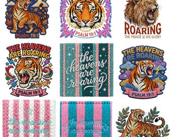 The Heavens Are Roaring Faux Yarn PNG Bundle | Christian Pocket Print PNG Bundle | Faith Scripture Sublimation Design | Instant Download