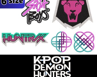 Huntrix Logo Embroidery , Kpop Demon Hunter Embroidery, kpop-Saja Boys style Embroidery, Huntrix Embroidery File, Instant Download, 6 Sizes