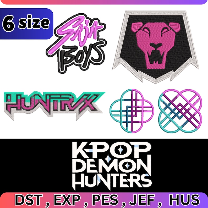 Huntrix Patch Huntrix Logo Embroidery , Kpop Demon Hunter Embroidery, Kpop-saja Boys ...