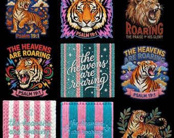 The Heavens Are Roaring Faux Yarn Latch Hook PNG Bundle | Instant Download