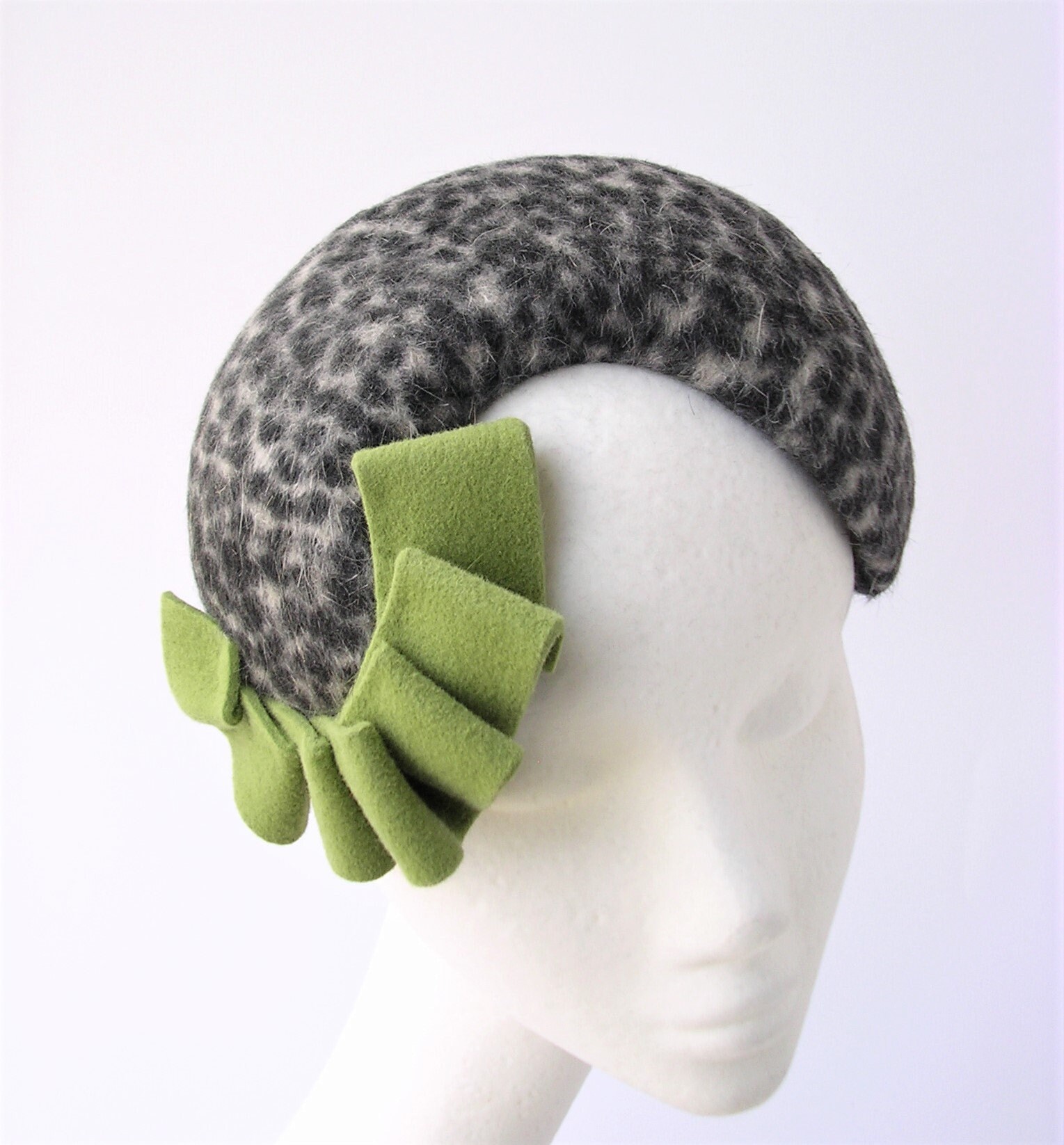 Vintage Antique Leopard print Head band Hat 1940s Fascinator  Lined handwork Leopard Fascinator - Etsy main image 3