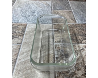 Molde rectangular de vidrio transparente Pyrex vintage de 1,5 cuartos de galón, modelo 213, fabricado en