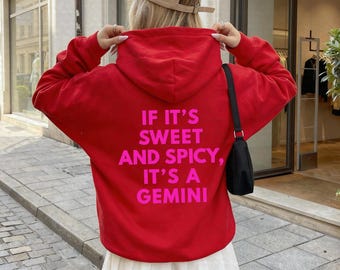 Zwillinge Sternzeichen Hoodie, süßes würziges Astrologie Geburtstagsgeschenk, lustiges übergroßes Sweatshirt