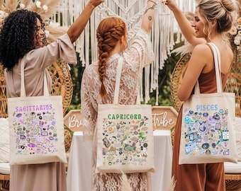 Bolso de mano personalizado con el signo zodiacal, regalo para amantes de la astrología, detalle para damas de honor