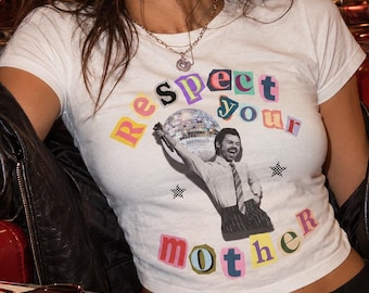 Respektera din mamma baby-t-shirt, Harry Styles konsert-t-shirt, Y2k-stil retro grafisk t-shirt fan