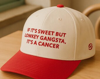 Krebs Sternzeichen Trucker Hat bestickt | Süß aber zurückhaltend Gangsta Cap | Sternzeichen Baseballmütze | Krebs Geschenk | Astrologie Snapback