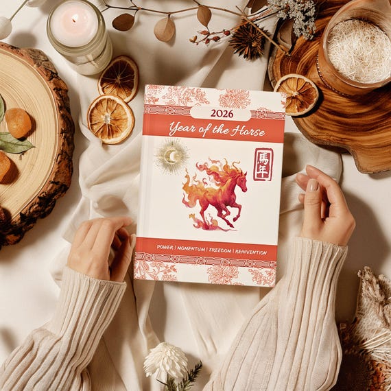 Year of the Horse 2026 Journal | Chinese Zodiac Horse Planner | Manifestation Notebook for New Year Intentions & Personal Growth